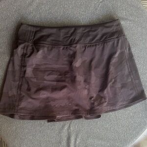 Lululemon Pace Rival Black Camouflage Athletic Skirt